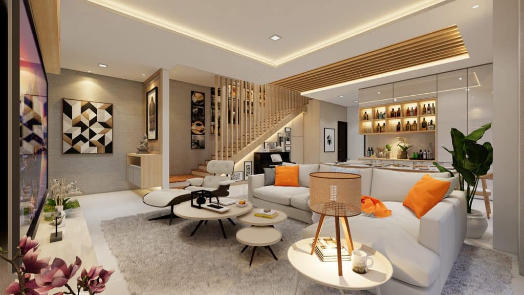 Thiết kế nội thất phòng khách chung cư 130m2