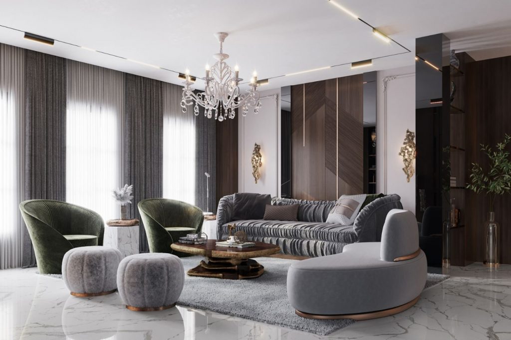 Thiết kế nội thất phòng khách chung cư 78m2