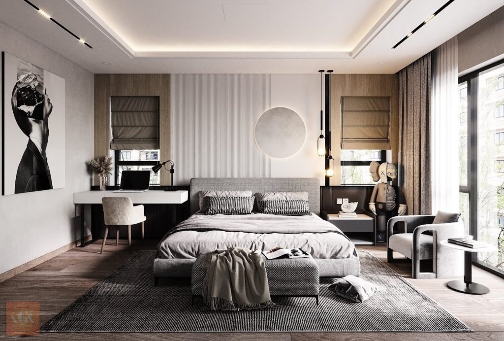Thiết kế nội thất phòng ngủ căn hộ 68m2