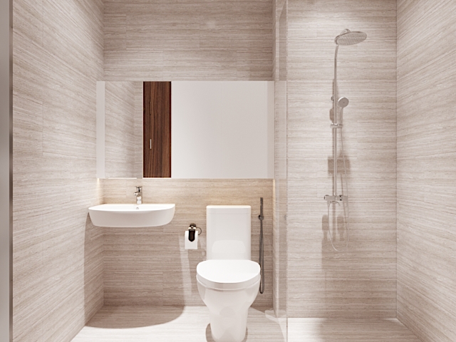 Thiết kế nội thất phòng tắm căn hộ 68m2