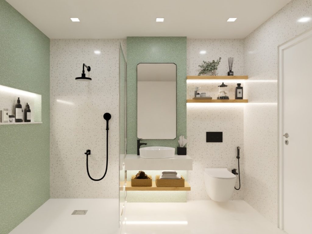 Thiết kế nội thất phòng tắm chung cư 76m2