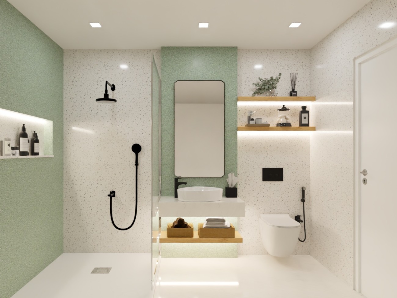 Thiết kế nội thất phòng tắm căn hộ 36m2