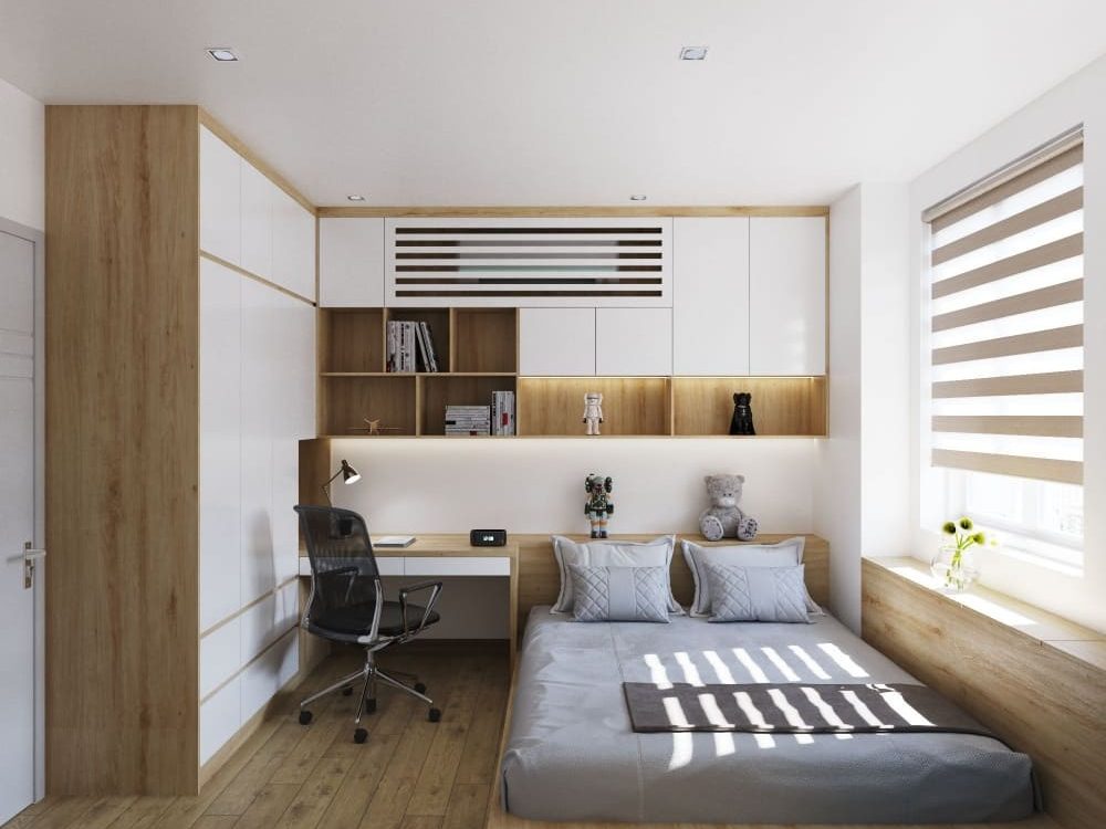 Thiết kế phòng ngủ 7m2 phong cách Hiện Đại