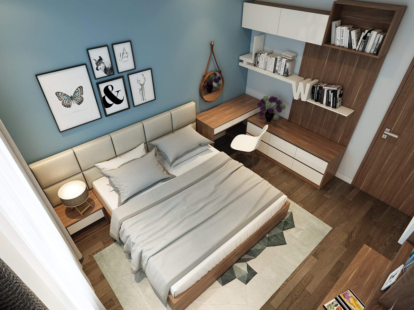 Thiết kế phòng ngủ 15m2 nội thất đa năng