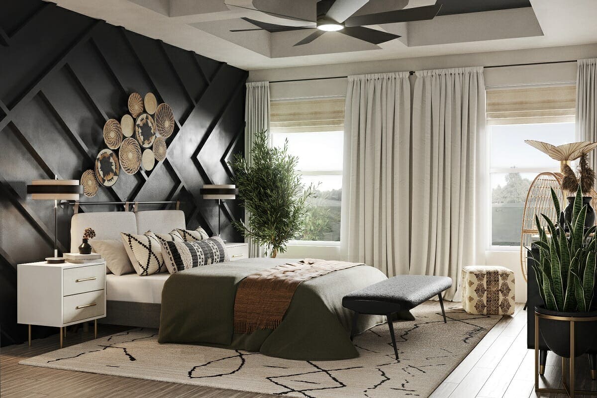 Thiết kế phòng ngủ 17m2 phong cách Modern Boho