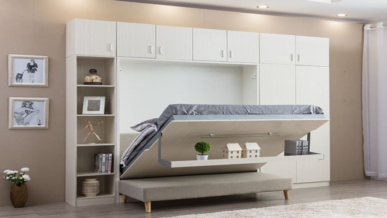 Thiết kế phòng ngủ 16m2 với giường gấp