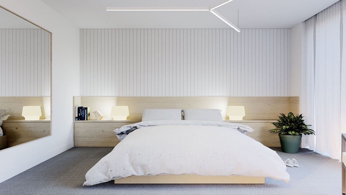 Thiết kế phòng ngủ 20m2 phong cách Tối Giản