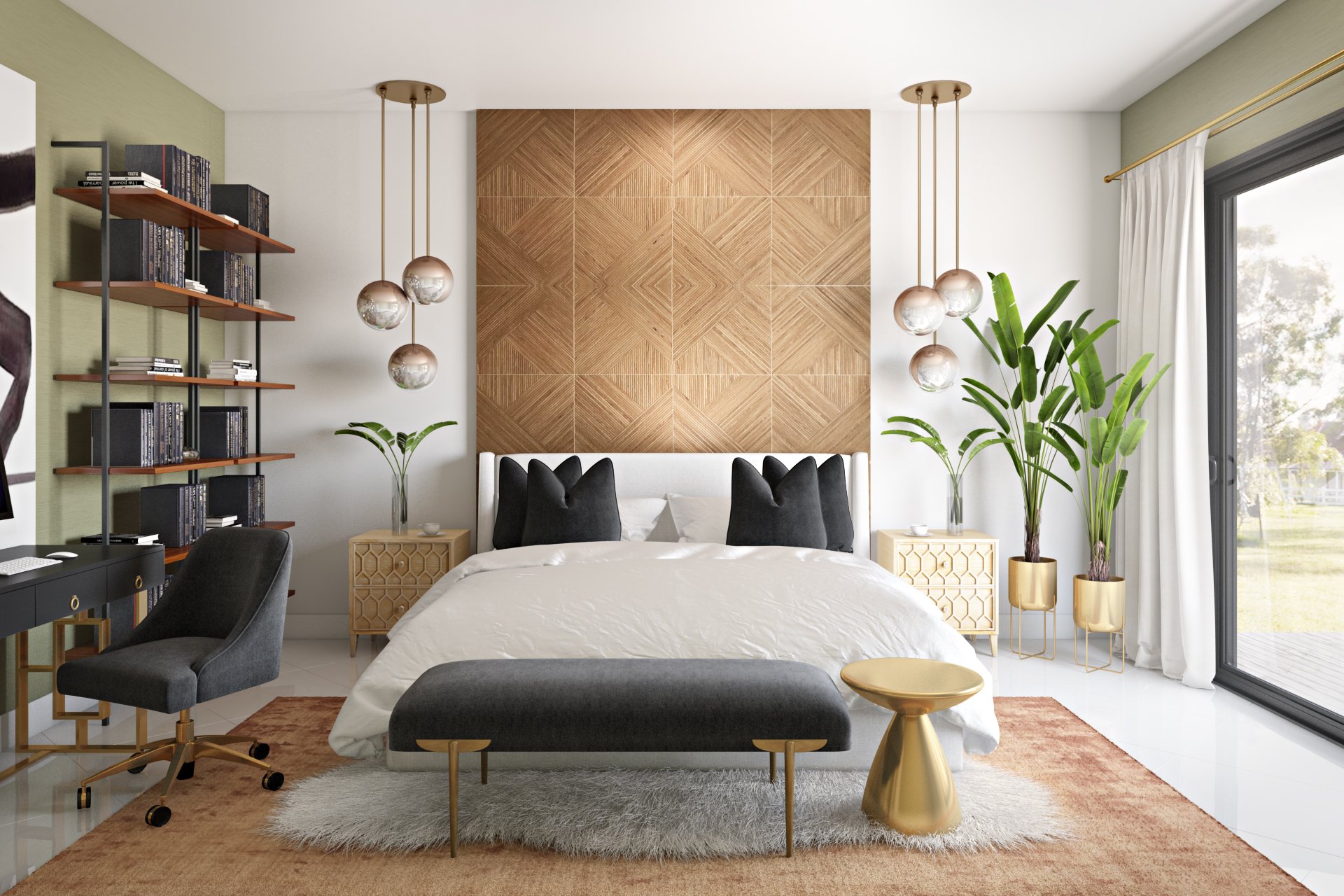 Thiết kế phòng ngủ 21m2 phong cách Contemporary