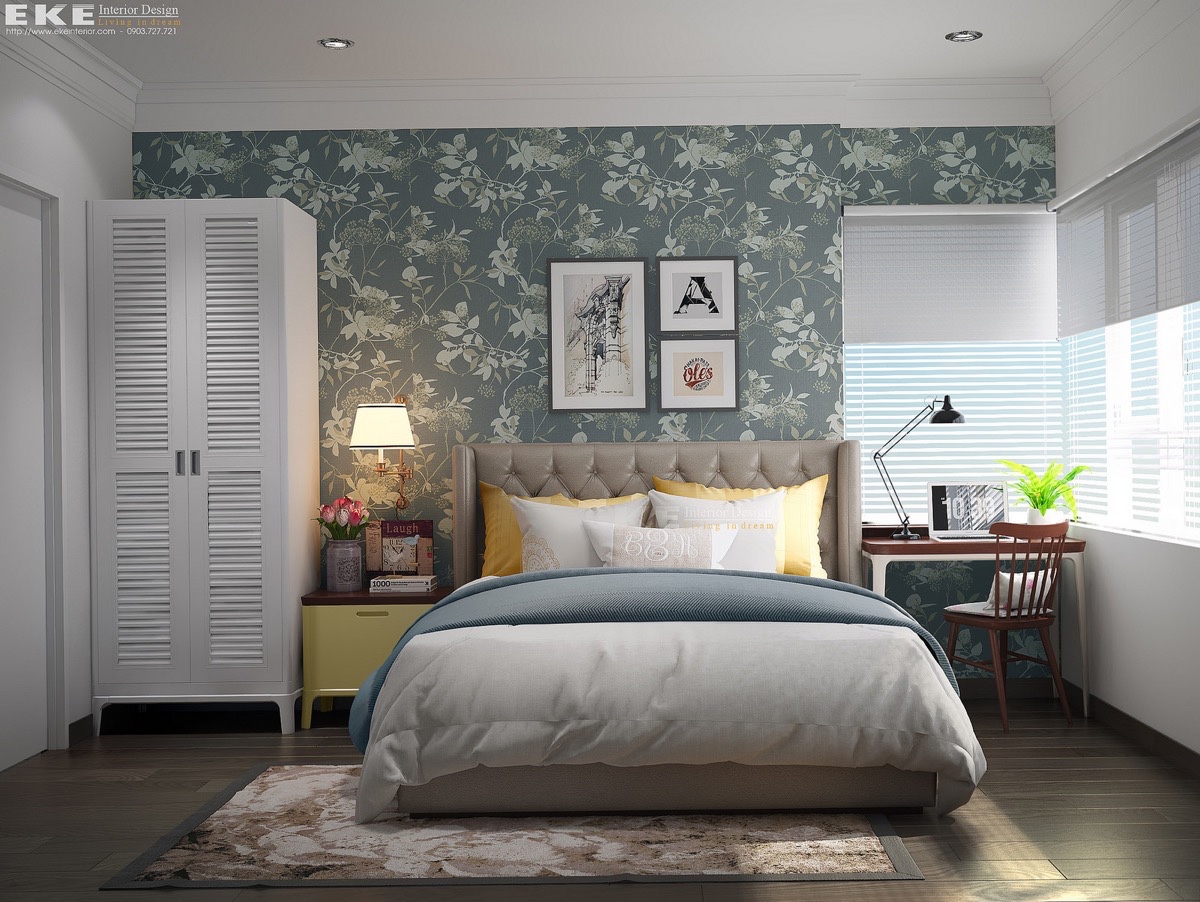 Thiết kế phòng ngủ 21m2 phong cách Vintage