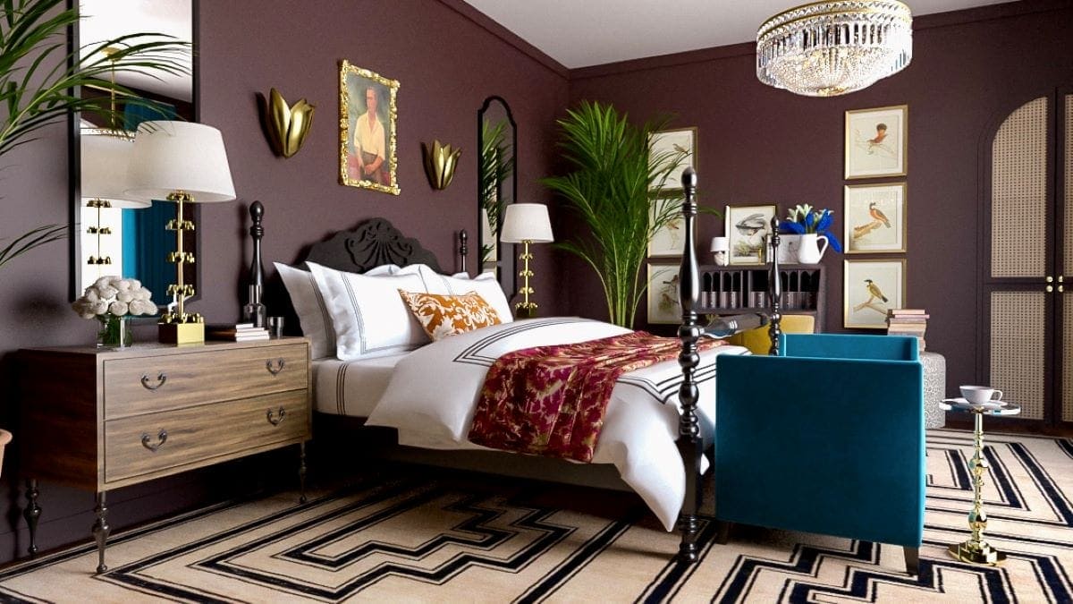 Thiết kế phòng ngủ 22m2 phong cách Eclectic