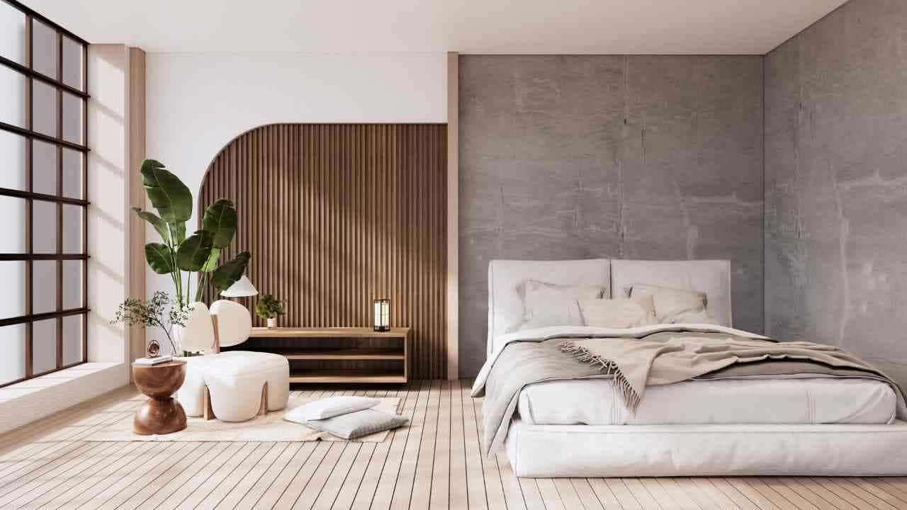 Thiết kế phòng ngủ 24m2 phong cách Tối Giản