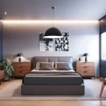 Thiết kế phòng ngủ 24m2 với gỗ óc chó