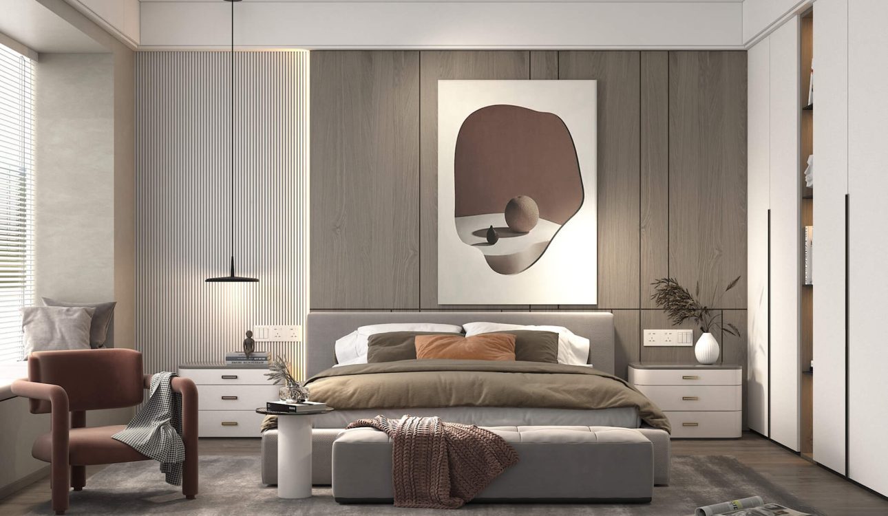Thiết kế phòng ngủ 25m2 phong cách Hiện Đại