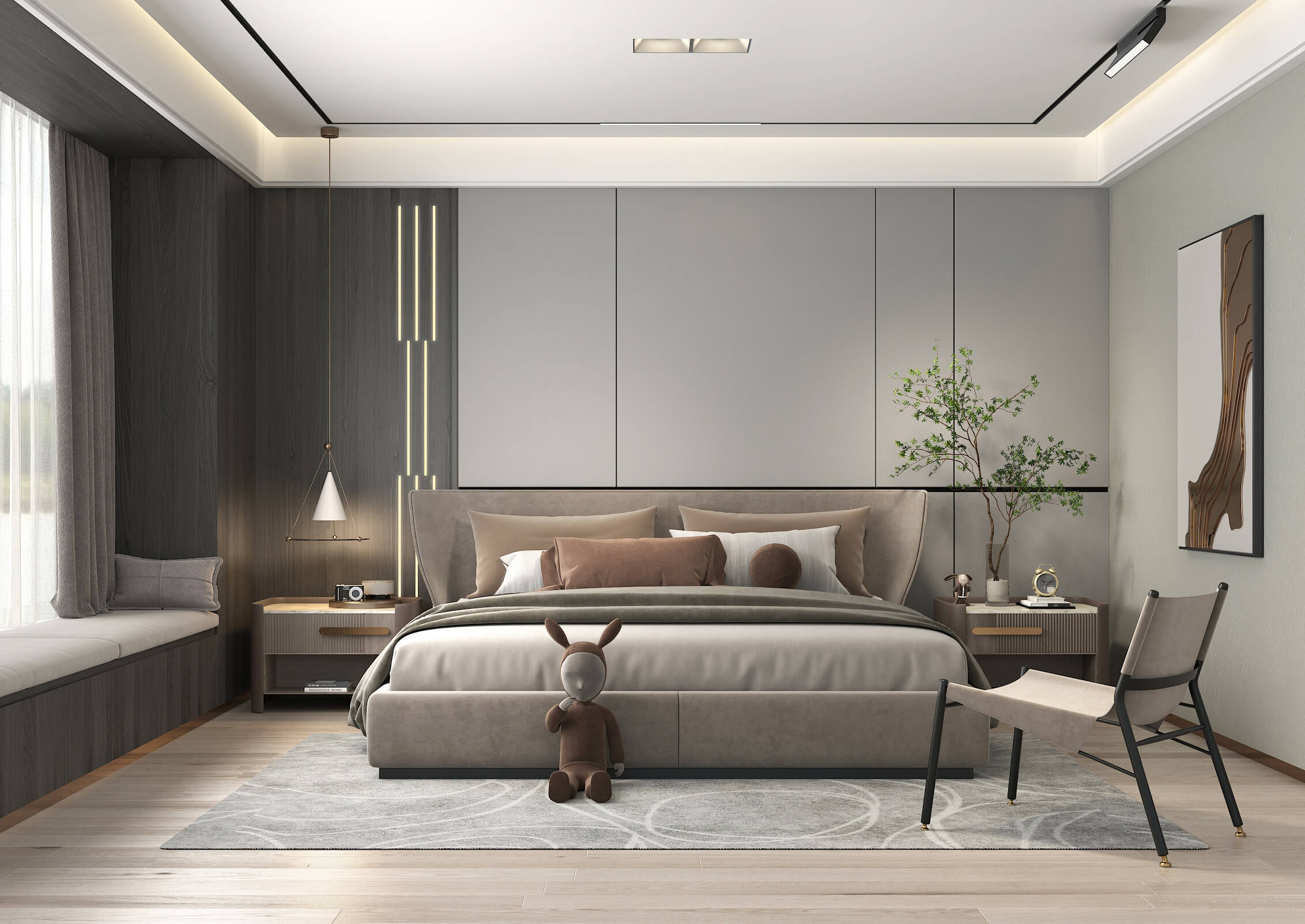 Thiết kế phòng ngủ 25m2 phong cách Tối Giản