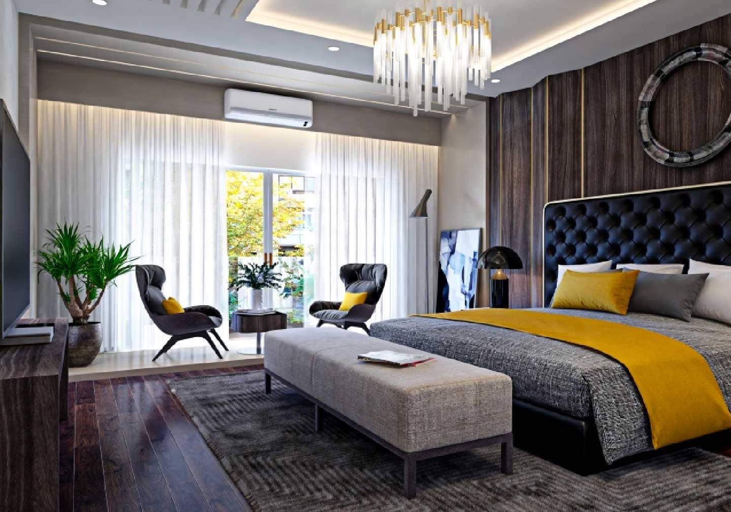 Thiết kế phòng ngủ 30m2 phong cách Hiện Đại