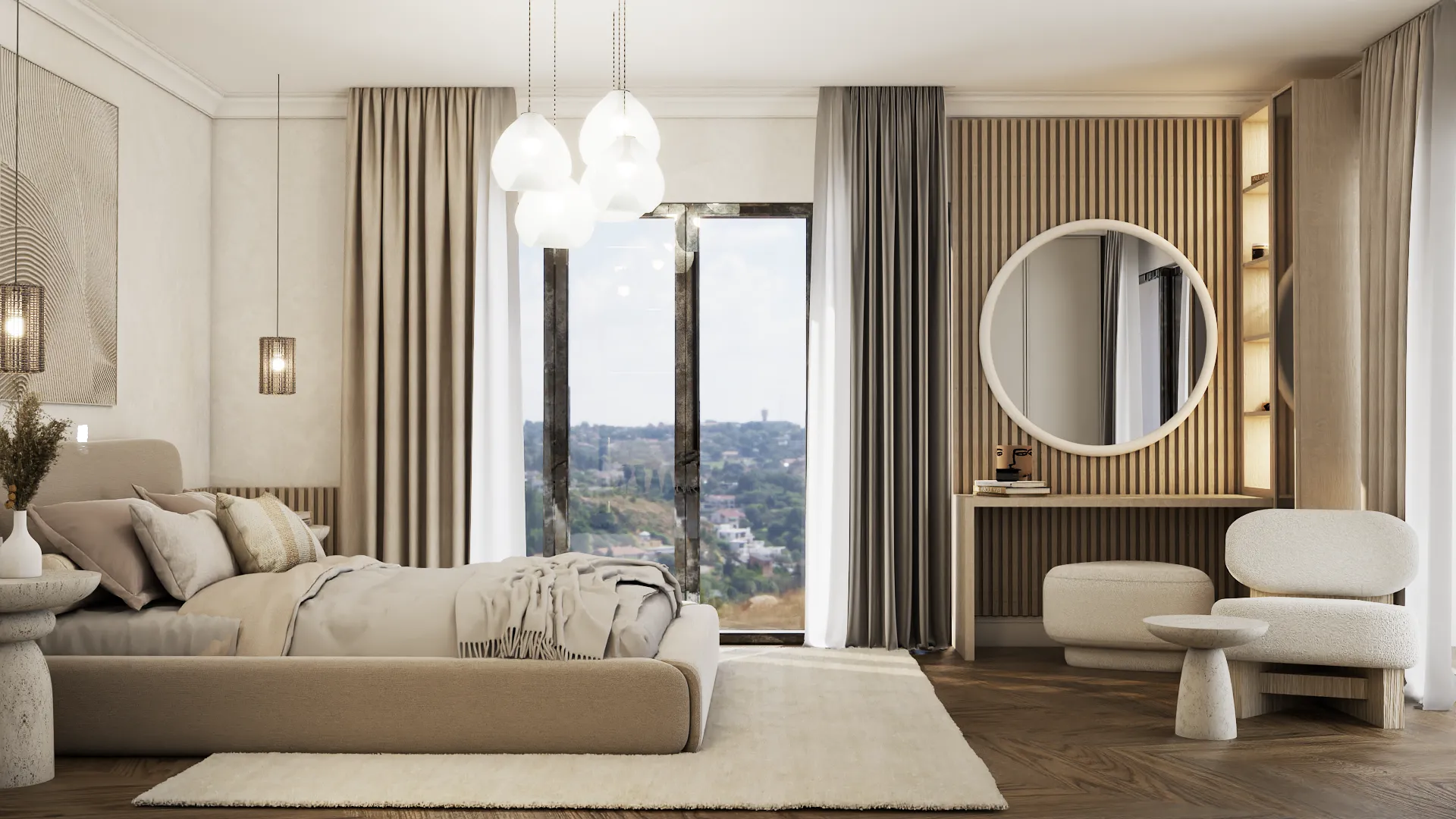 Thiết kế phòng ngủ 30m2 phong cách Tối Giản