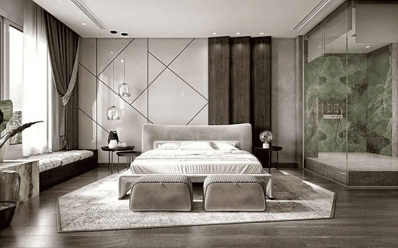 Thiết kế phòng ngủ 35m2 phong cách Hiện Đại