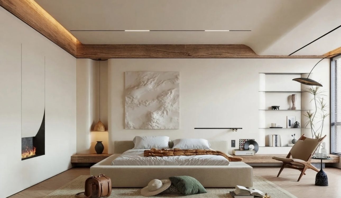Thiết kế phòng ngủ 40m2 phong cách Wabi Sabi