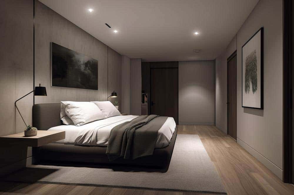 Thiết kế phòng ngủ 50m2 phong cách Tối Giản