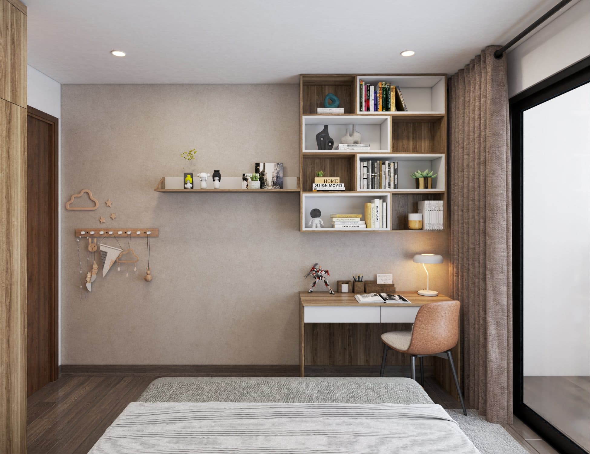 Thiết kế phòng ngủ 5m2 phong cách Tối Giản