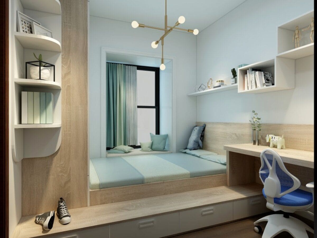 Thiết kế phòng ngủ 5m2 với tone màu sáng