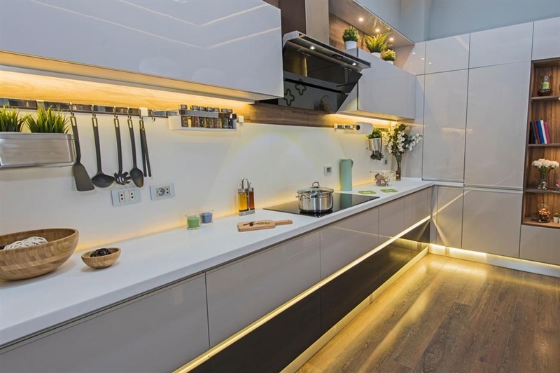 Thiết kế nội thất phòng bếp căn hộ 46m2