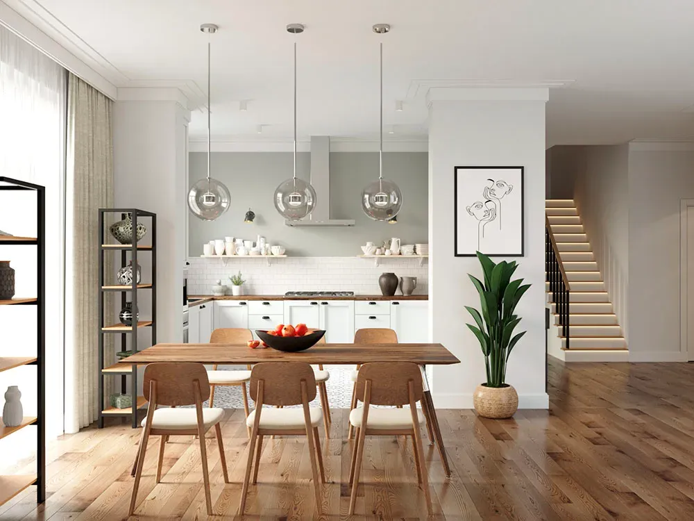 Thiết kế phòng bếp 10m2 phong cách Bắc Âu