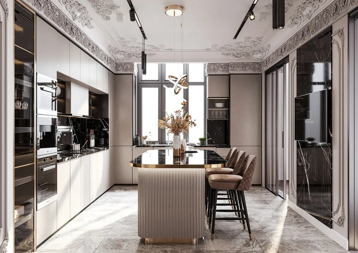 Thiết kế phòng bếp 20m2 không gian mở