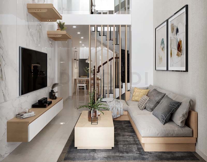 Thiết kế phòng khách 16m2 phong cách Hiện Đại
