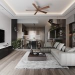 Thiết kế phòng khách 20m2 phong cách Hiện Đại - Mẫu 2