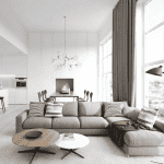 Thiết kế phòng khách 30m2 phong cách Bắc Âu - Mẫu 1