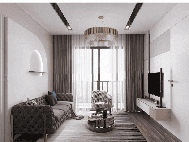 Thiết kế phòng khách 8m2 phong cách Cổ Điển