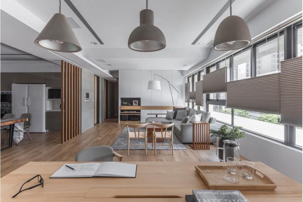 Thiết kế phòng khách liền bếp 40m2 phong cách Đơn Giản - Mẫu 1