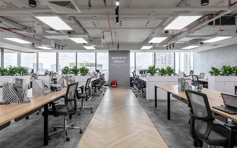Thiết kế văn phòng 80m2 phong cách hiện đại, tiện nghi