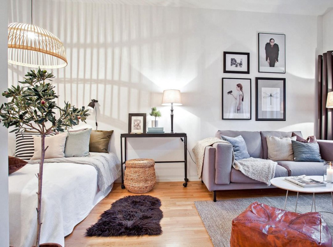 Phòng khách kết hợp phòng ngủ – Giải pháp thiết kế sáng tạo