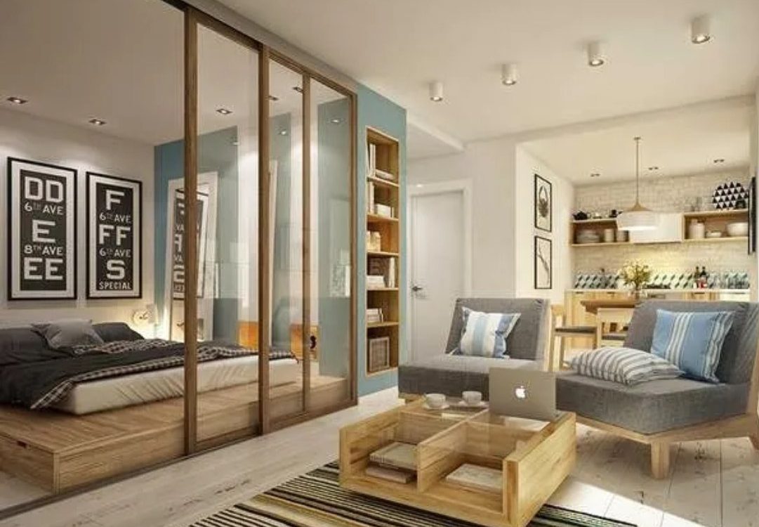 Phòng khách kết hợp phòng ngủ – Giải pháp thiết kế sáng tạo