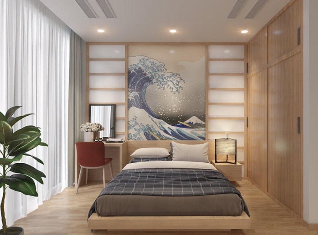 Thiết kế phòng ngủ Nhật Bản theo phong cách tối giản, hiện đại
