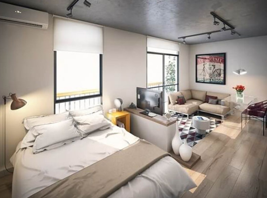 Phòng khách kết hợp phòng ngủ – Giải pháp thiết kế sáng tạo