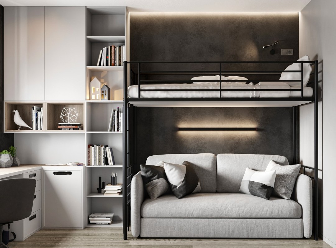 Phòng khách kết hợp phòng ngủ – Giải pháp thiết kế sáng tạo