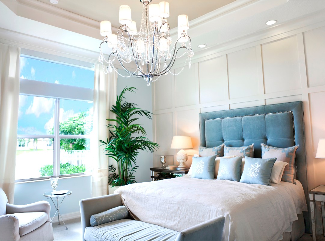 Ý tưởng thiết kế phòng ngủ màu xanh ngọc sang trọng, thư giãn