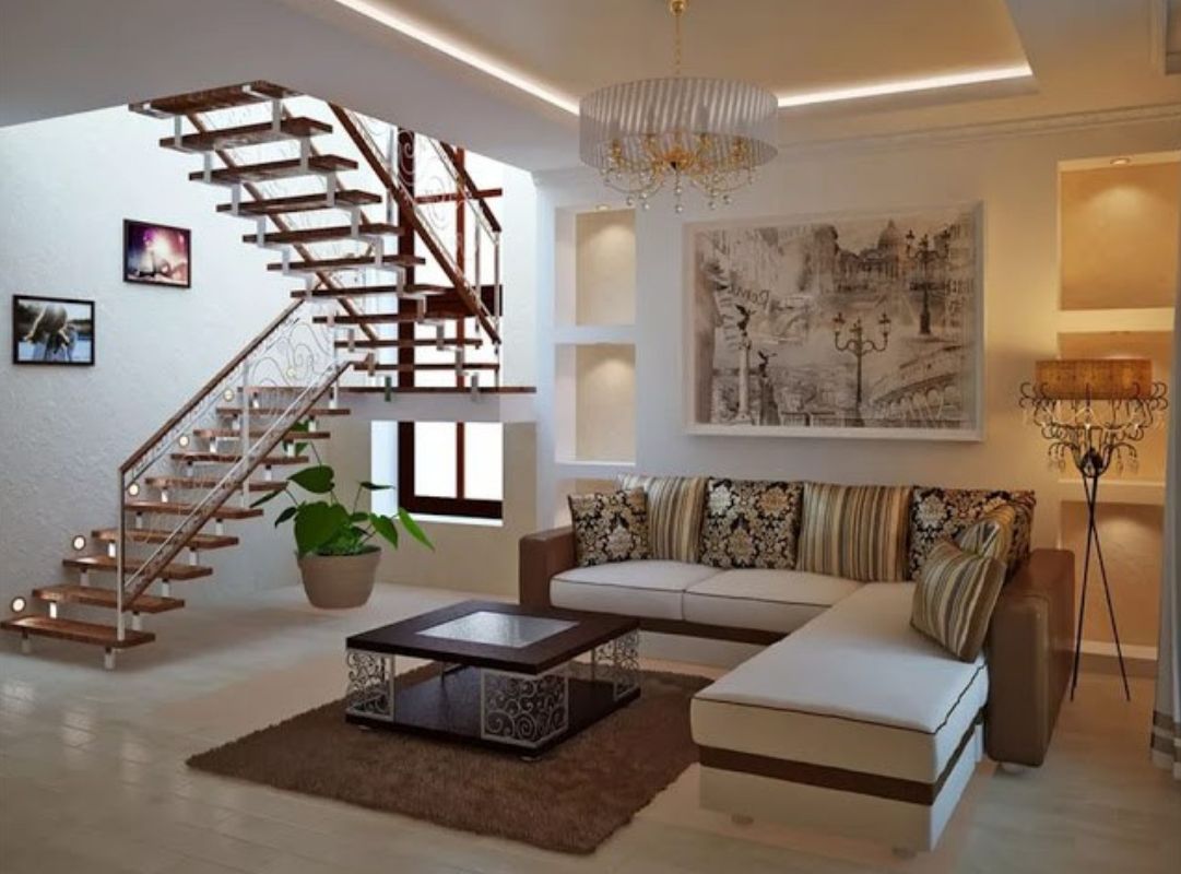 Mẫu cầu thang gác lửng tinh tế cho căn hộ mini