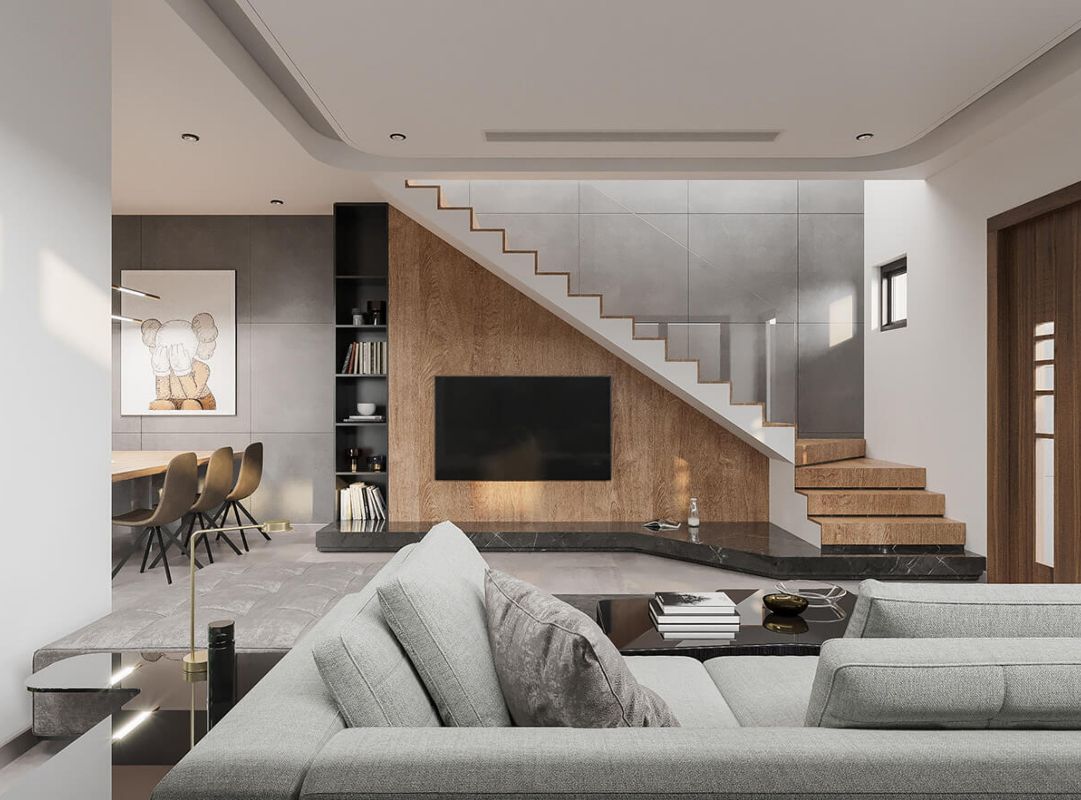 Mẫu cầu thang sang trọng cho biệt thự