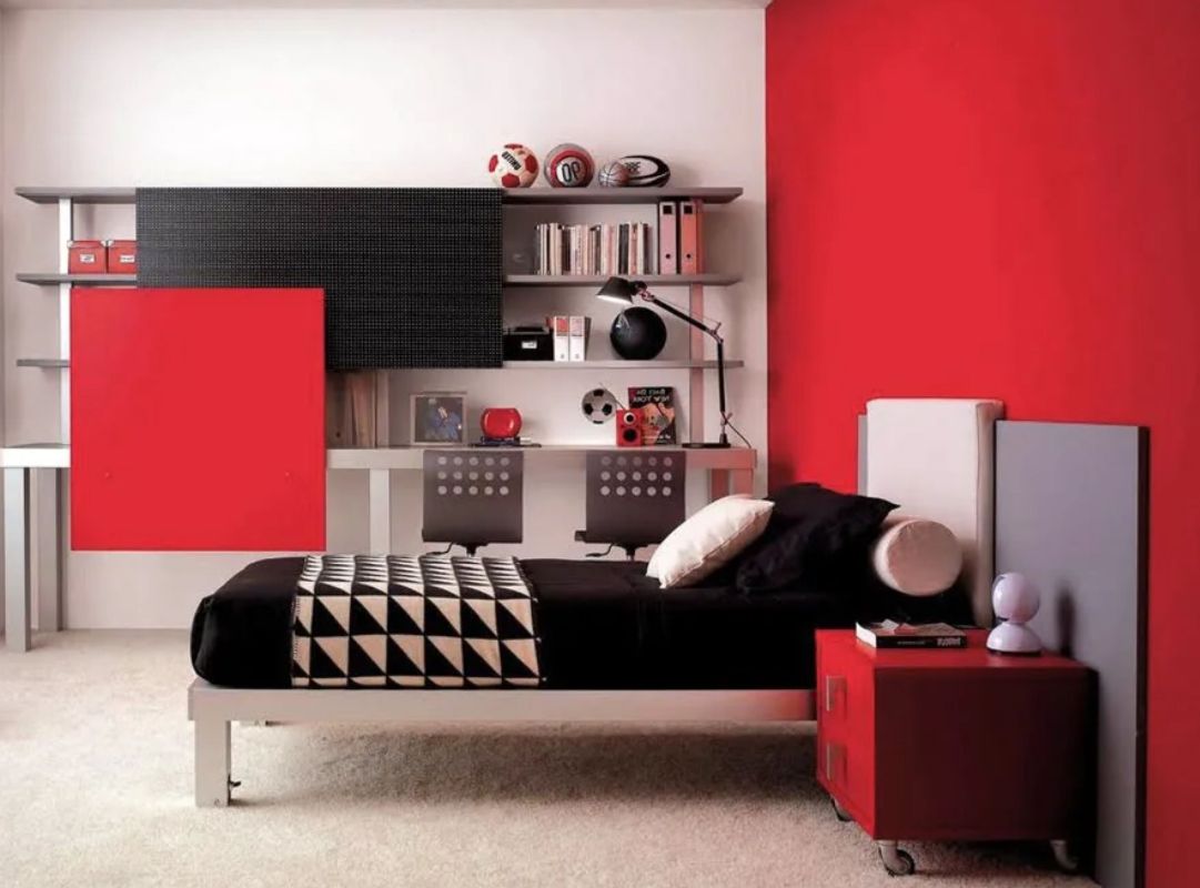 Mẫu phòng ngủ mệnh Hỏa trang trí hoa văn tự nhiên