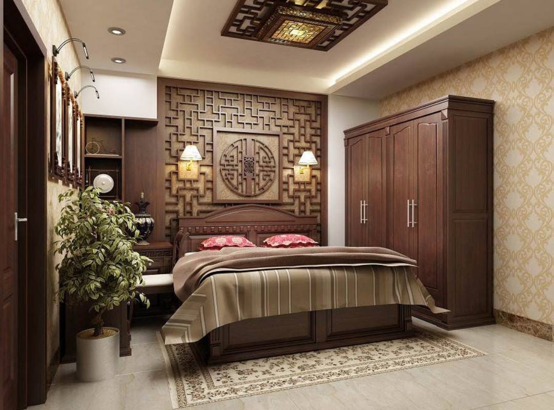 Mẫu thiết kế phòng ngủ ông bà ốp gỗ sang trọng