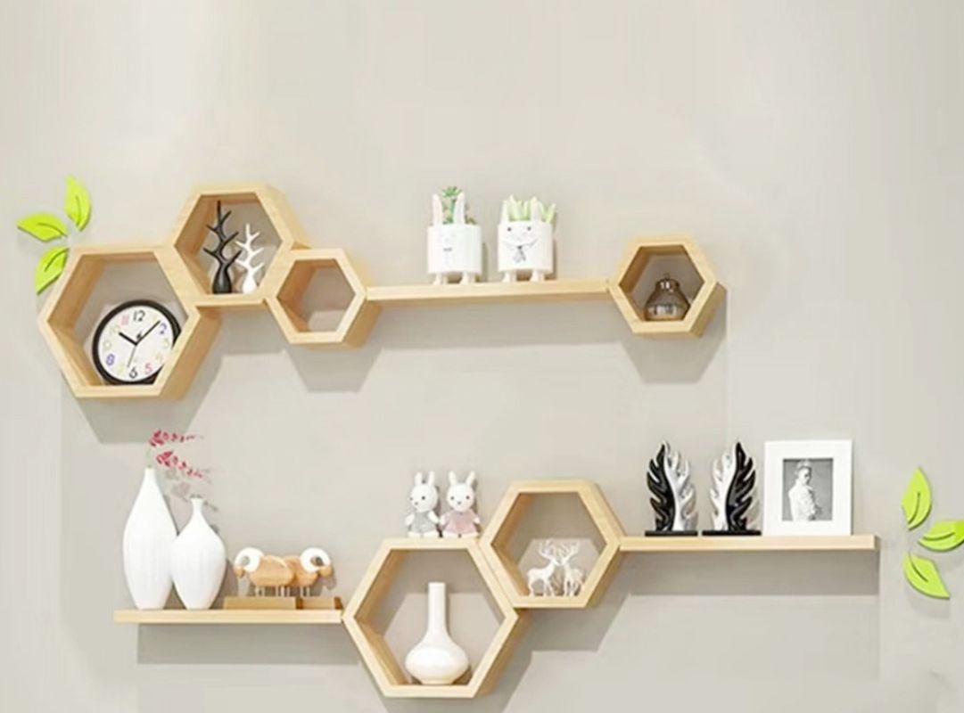 Ô trang trí tường dạng tổ ong phòng khách