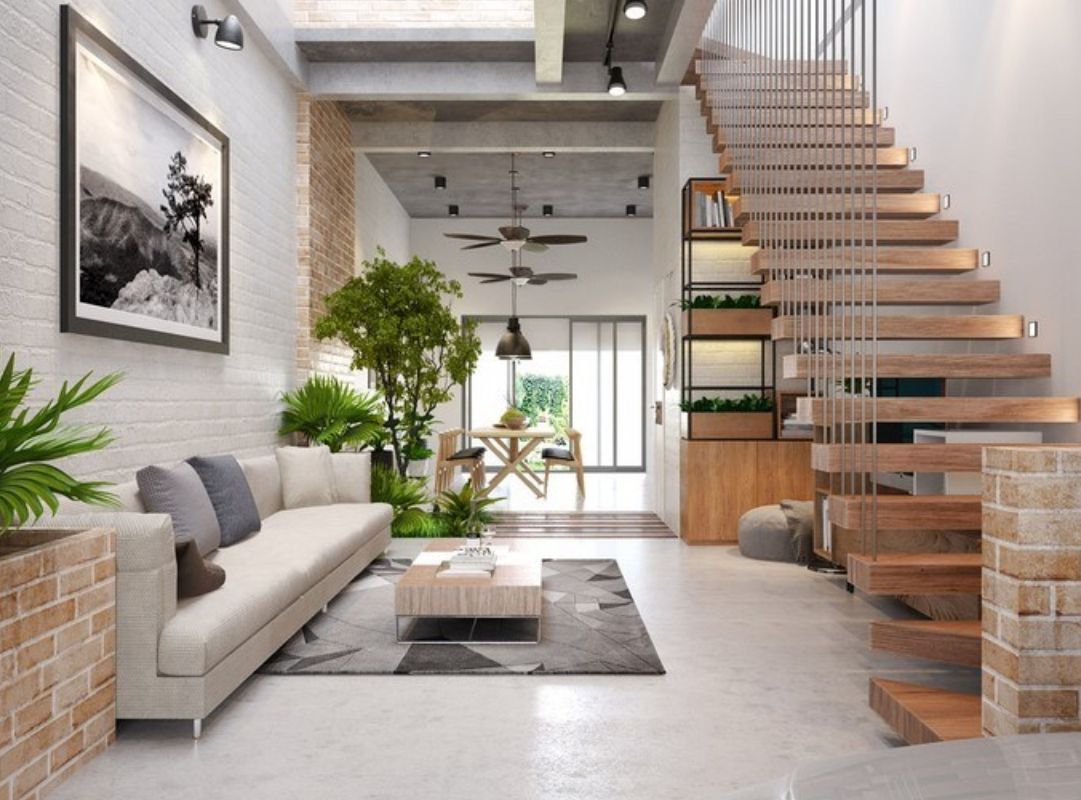 Phòng khách có cầu thang đẹp - Tối ưu không gian sang trọng