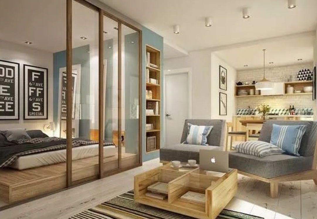 7+ thiết kế phòng ngủ kết hợp phòng khách tiện nghi