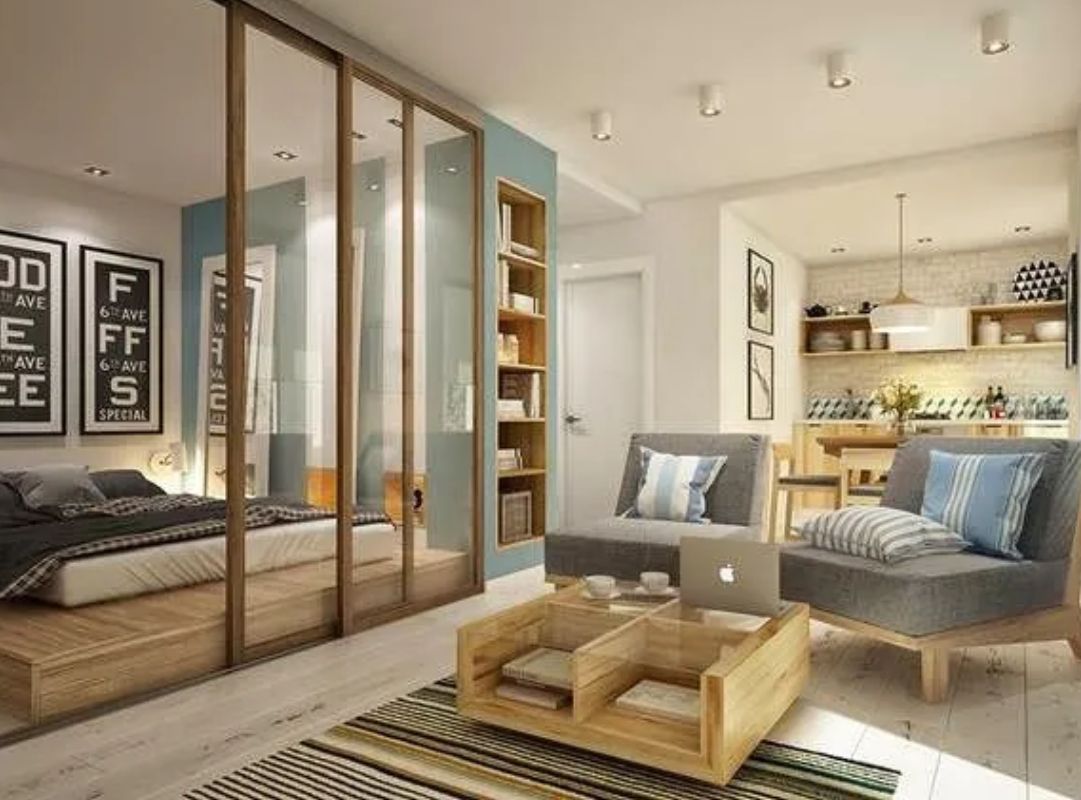 7+ thiết kế phòng ngủ kết hợp phòng khách tiện nghi