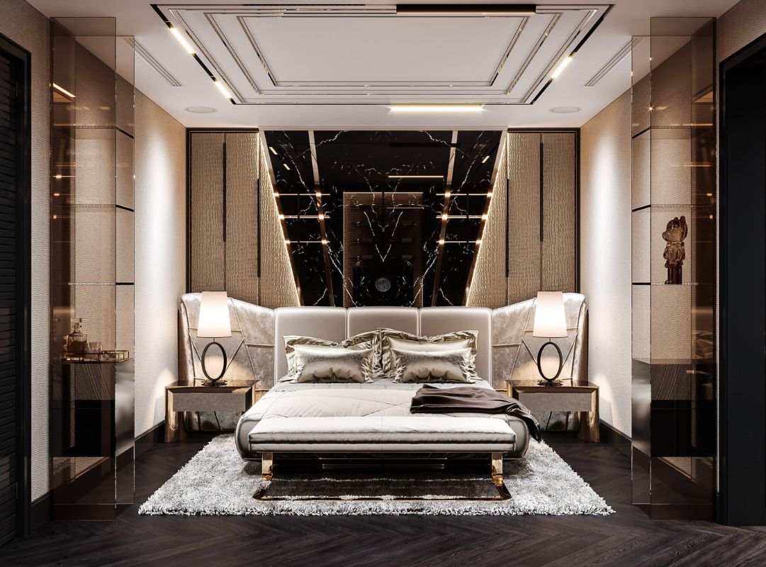 Không gian ngủ chuẩn luxury, thanh lịch và sang trọng.