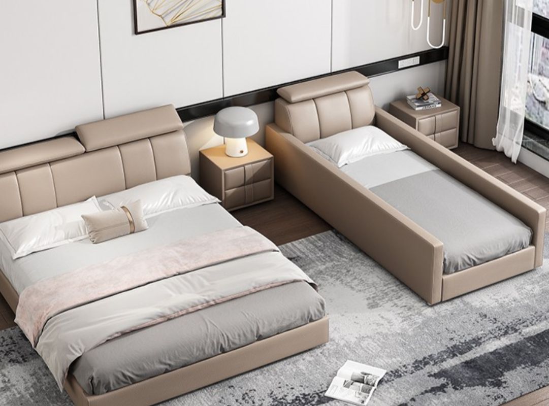 Nội thất an toàn cho phòng ngủ bố mẹ và con có trẻ nhỏ.